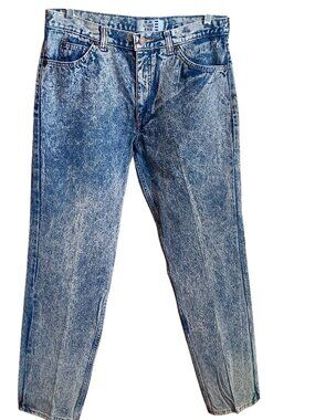 33x33 Gitano Vintage Mens Acid Wash Jeans 80s 90s Preppy Hip Hop